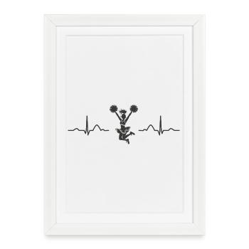 Cheerpom pom girls Mom Cheerleading - Affiche encadrée (27 × 37 cm) - blanc - Devant