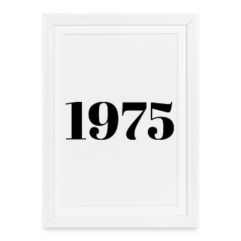 1975 Vintage 1975 Retro 1975 Anniversaire 1975 - Affiche encadrée (27 × 37 cm) - blanc - Devant