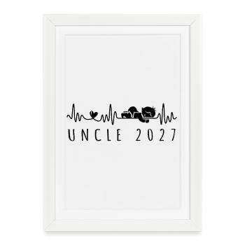 Annonce de grossesse de Future Uncle 2027 - Affiche encadrée (27 × 37 cm) - blanc - Devant