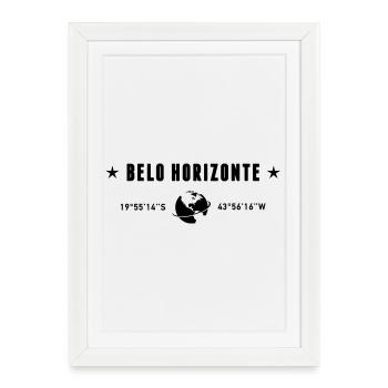 Belo Horizonte Coordinates Planet Earth - Framed poster (27 × 37 cm) - white - Front