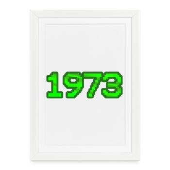 1973 - Affiche encadrée (27 × 37 cm) - blanc - Devant