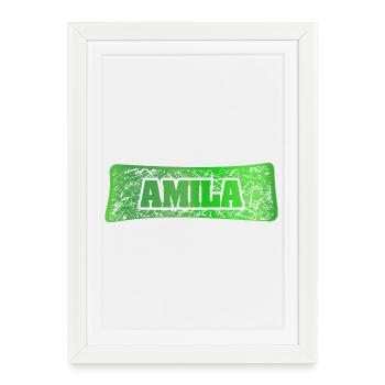 Frau Amila - Gerahmtes Poster (27 × 37 cm) - Weiß - Vorne