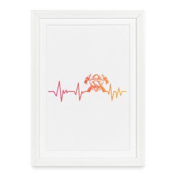 Firefighter Sunset Heartbeat Firefighter - Framed poster (27 × 37 cm) - white - Front