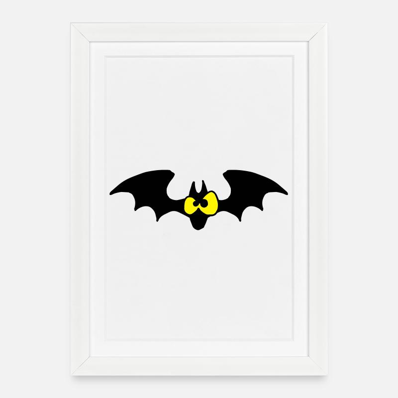 Staring Bat - Two Color Design - Framed poster (27 × 37 cm) - white