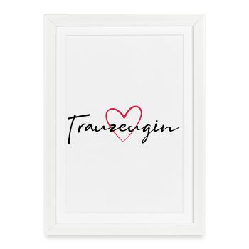 Maid of trustee heart hen party - Framed poster (27 × 37 cm) - white - Front