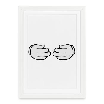 Push up Hands - Framed poster (27 × 37 cm) - white - Front