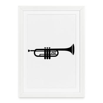Une trompette - Affiche encadrée (27 × 37 cm) - blanc - Devant