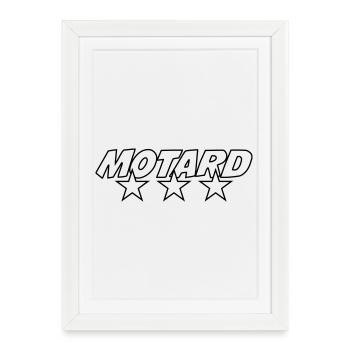 Motard - Affiche encadrée (27 × 37 cm) - blanc - Devant