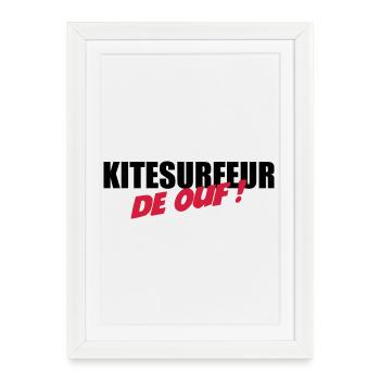 Kiteboarding Kitesurfing Kitesurf Kitesurfer Kiter - Framed poster (27 × 37 cm) - white - Front