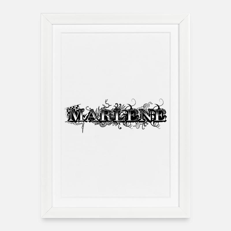 MARLENE - Gerahmtes Poster (27 × 37 cm) - Weiß