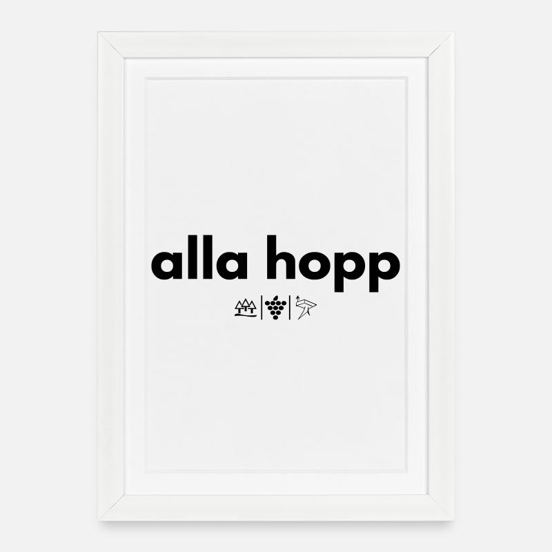 alla hopp - Framed poster (27 × 37 cm) - white
