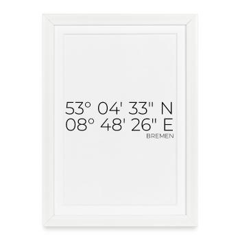 coordinates Bremen - Framed poster (27 × 37 cm) - white - Front