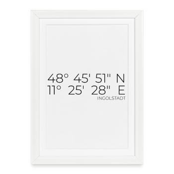 coordonnées Ingolstadt - Affiche encadrée (27 × 37 cm) - blanc - Devant