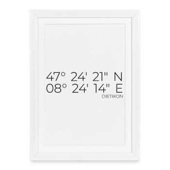 Coordinates Dietikon Zurich - Framed poster (27 × 37 cm) - white - Front