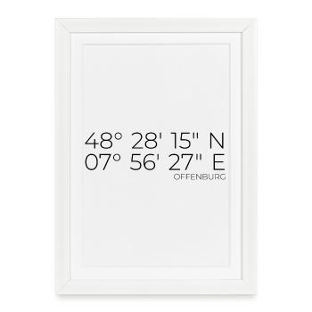coordinates Offenburg - Framed poster (27 × 37 cm) - white - Front