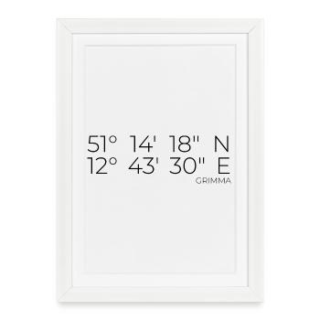 coordinates Grimma - Framed poster (27 × 37 cm) - white - Front