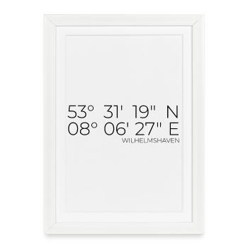 coordonnées Wilhelmshaven - Affiche encadrée (27 × 37 cm) - blanc - Devant