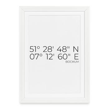 coordonnées Bochum - Affiche encadrée (27 × 37 cm) - blanc - Devant
