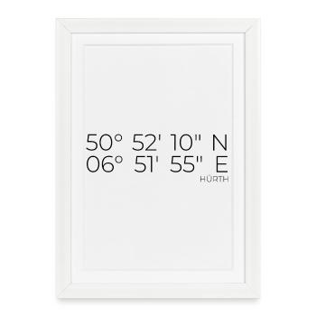 Coordinates Hürth - Framed poster (27 × 37 cm) - white - Front