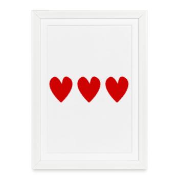 HEART. MOM. MOTHER'S DAY. FEAST. HAPPY BIRTHDAY - Framed poster (27 × 37 cm) - white - Front