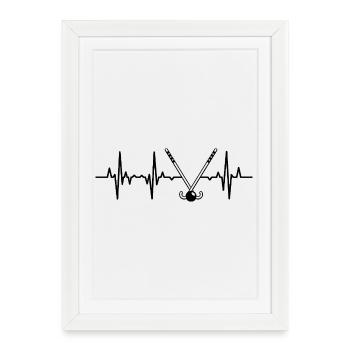 Field hockey player cardiogram - Framed poster (27 × 37 cm) - white - Front
