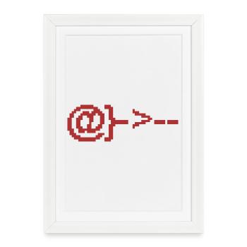 Impression numérique Rose avec Pixel Art - Affiche encadrée (27 × 37 cm) - blanc - Devant