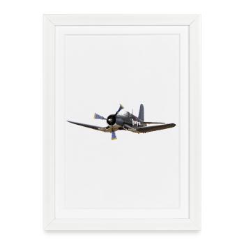 F4U Corsair - Affiche encadrée (27 × 37 cm) - blanc - Devant