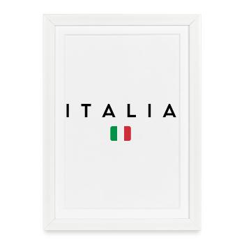 Fierté italienne, design minimaliste et élégant - Affiche encadrée (27 × 37 cm) - blanc - Devant