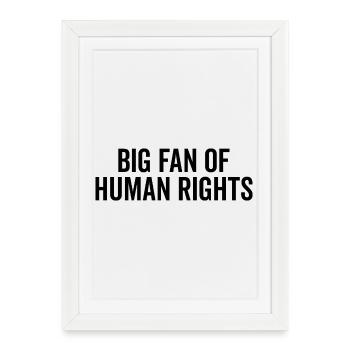 Grand fan des droits de l’homme - Affiche encadrée (27 × 37 cm) - blanc - Devant