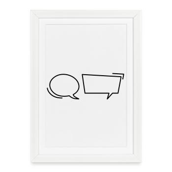 Bulles de bande dessinée - Affiche encadrée (27 × 37 cm) - blanc - Devant
