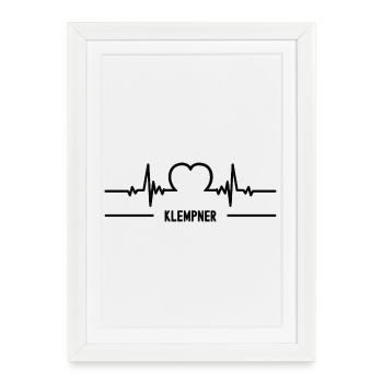 Heartbeat plumber plumbing plumbing plumbing tinsmith - Framed poster (27 × 37 cm) - white - Front