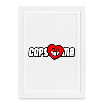 Cops love me (colors can be changed) - Framed poster (27 × 37 cm) - white - Front