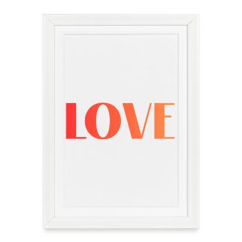 ADORE une faute de frappe dans le dégradé de police en rouge orange - Affiche encadrée (27 × 37 cm) - blanc - Devant