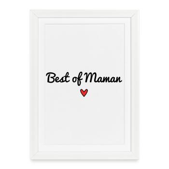 MAMAN. FÊTE DES MÈRES. COEUR. FÊTE. BONNE FÊTE - Affiche encadrée (27 × 37 cm) - blanc - Devant