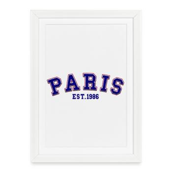 Paris gegründet 1986 - Gerahmtes Poster (27 × 37 cm) - Weiß - Vorne