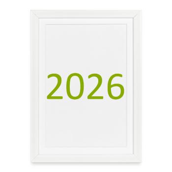 Conception de gabarit pour l’anniversaire vert 2026 - Affiche encadrée (27 × 37 cm) - blanc - Devant