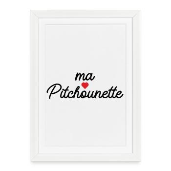 Ma Pitchounette Cœur Doux Script - Affiche encadrée (27 × 37 cm) - blanc - Devant