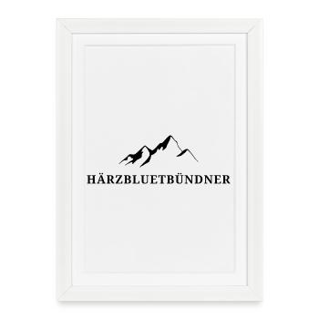 Härzbluetbündner, proud Graubünden native - Framed poster (27 × 37 cm) - white - Front