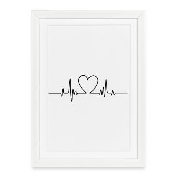 Heartbeat Design – Your Pulse for Life - Framed poster (27 × 37 cm) - white - Front