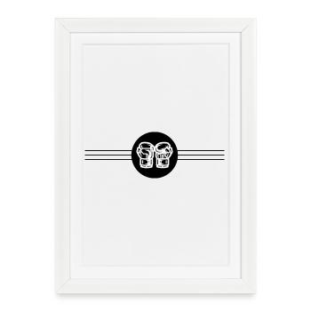 Icône des gants de boxe - Affiche encadrée (27 × 37 cm) - blanc - Devant