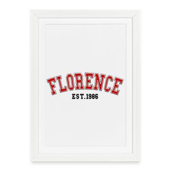 Florence fondée en 1986 - Affiche encadrée (27 × 37 cm) - blanc - Devant