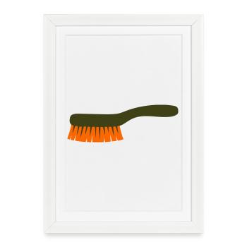 Mushroom Brush Tool Collector - Framed poster (27 × 37 cm) - white - Front