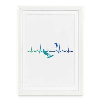 Les amateurs de sports nautiques et le kitesurf vont de pair - Affiche encadrée (27 × 37 cm) - blanc - Devant