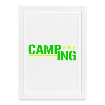 Camping - Framed poster (27 × 37 cm) - white - Front