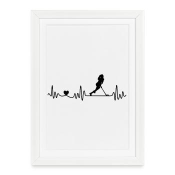 Hockey sur gazon Hockey en salle Heartbeat Filles - Affiche encadrée (27 × 37 cm) - blanc - Devant