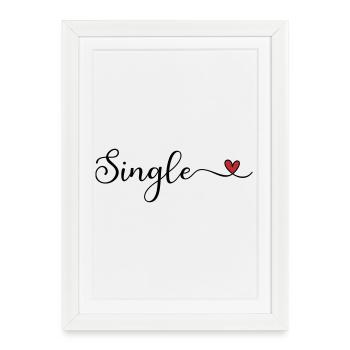 Single handwritten lettering with heart - Framed poster (27 × 37 cm) - white - Front