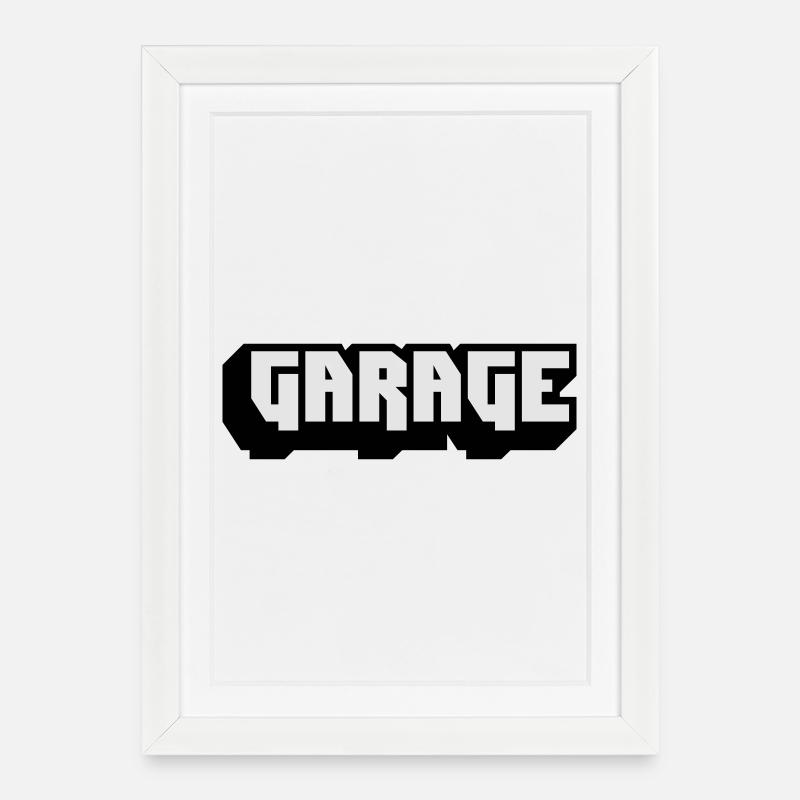 Garage music - Framed poster (27 × 37 cm) - white