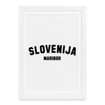 MARIBOR Hashtag Slowenien Slovénie - Affiche encadrée (27 × 37 cm) - blanc - Devant