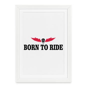 biker - Framed poster (27 × 37 cm) - white - Front
