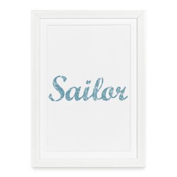 Sailor Sail Sailing - Framed poster (27 × 37 cm) - white - Front